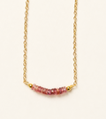 Tourmaline 4mm beads with gold filled chain