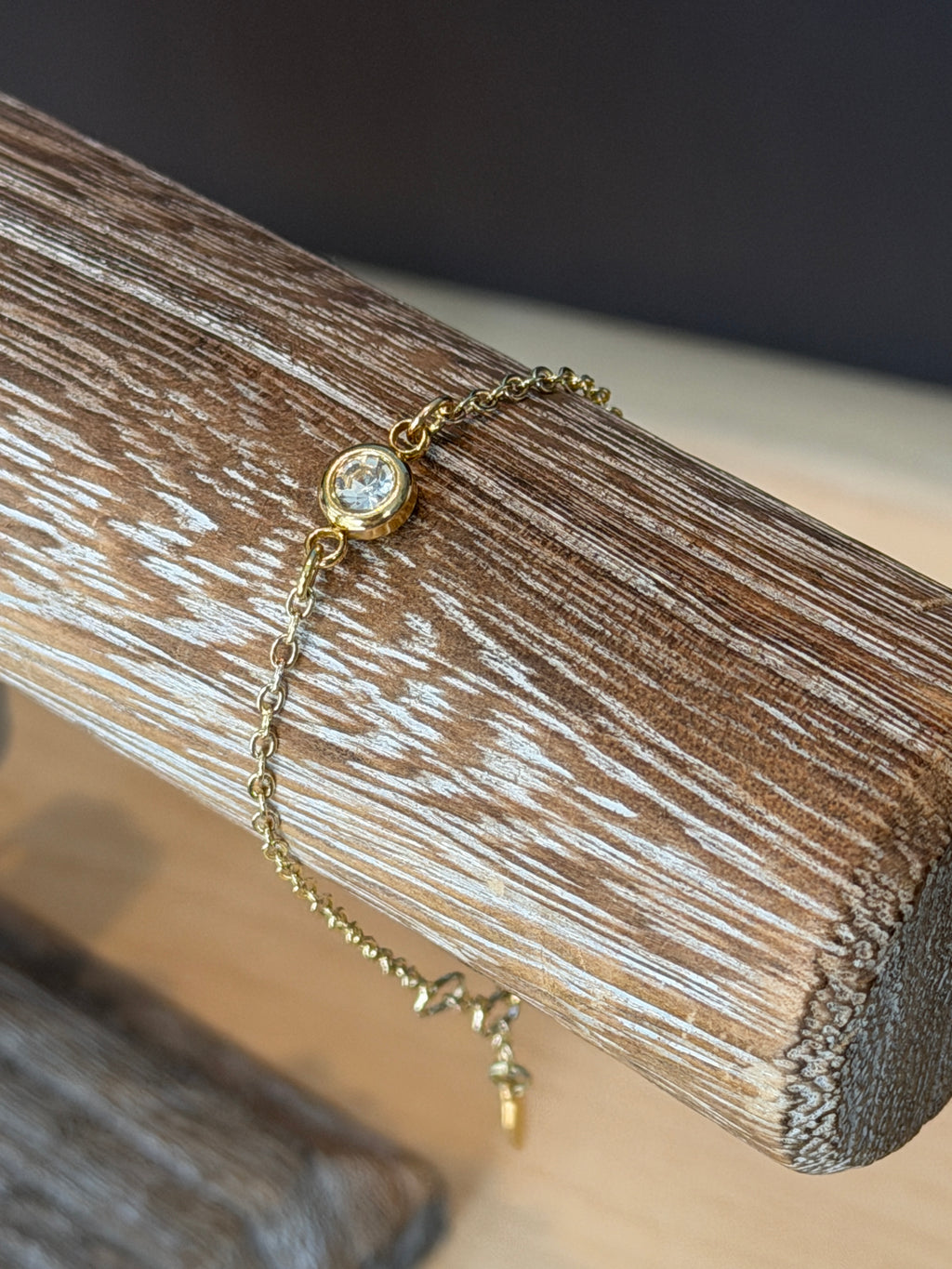 Solo bracelet #5 14k gold filled clear crystal*