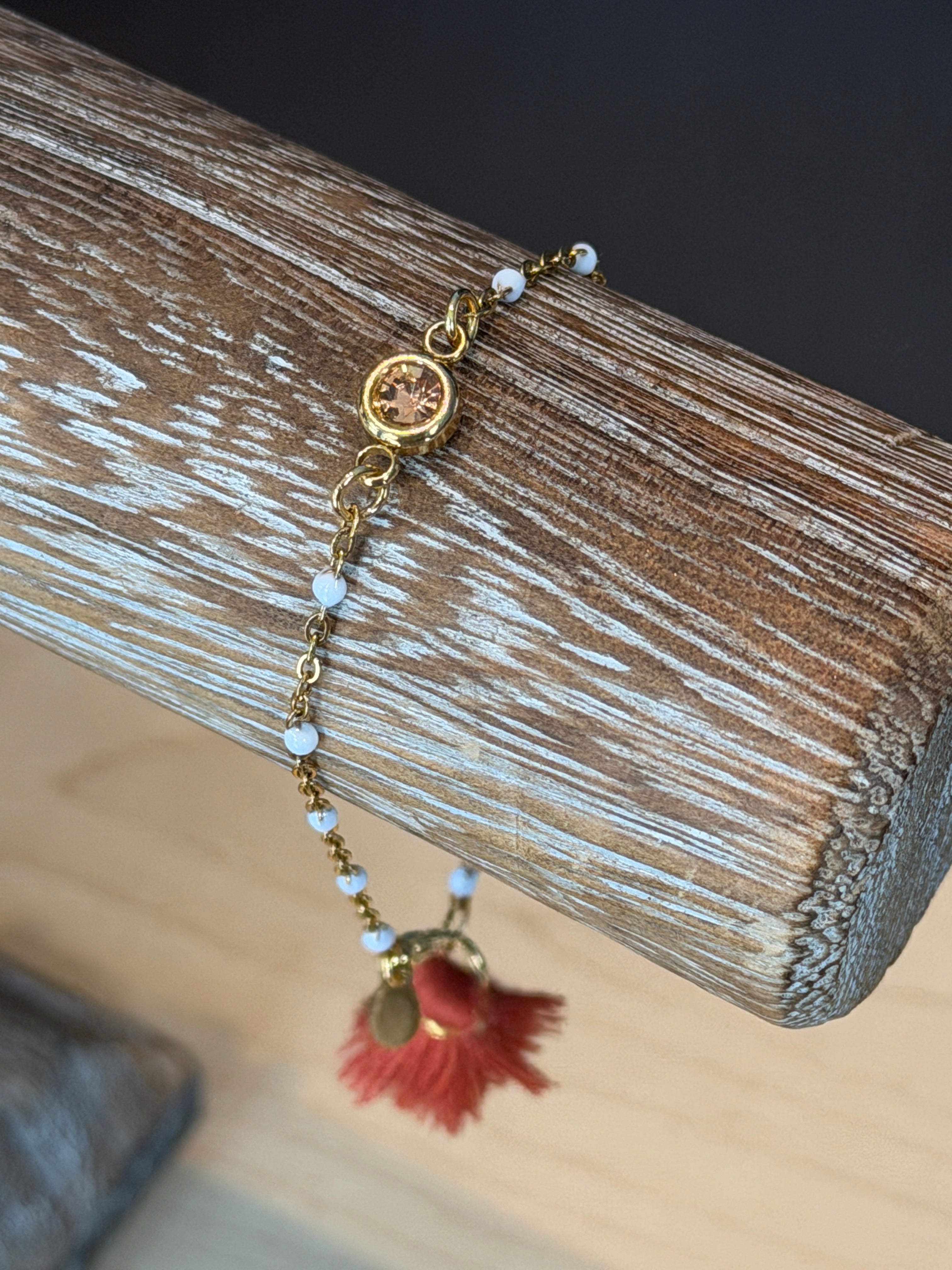 Solo bracelet #7 14k gold filled with tassel*