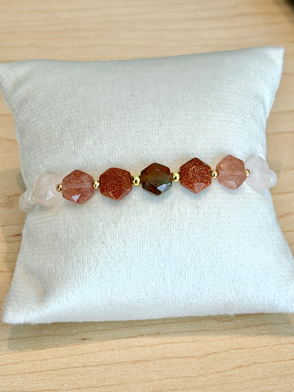 Solo bracelet #4 Hexagon gemstones*
