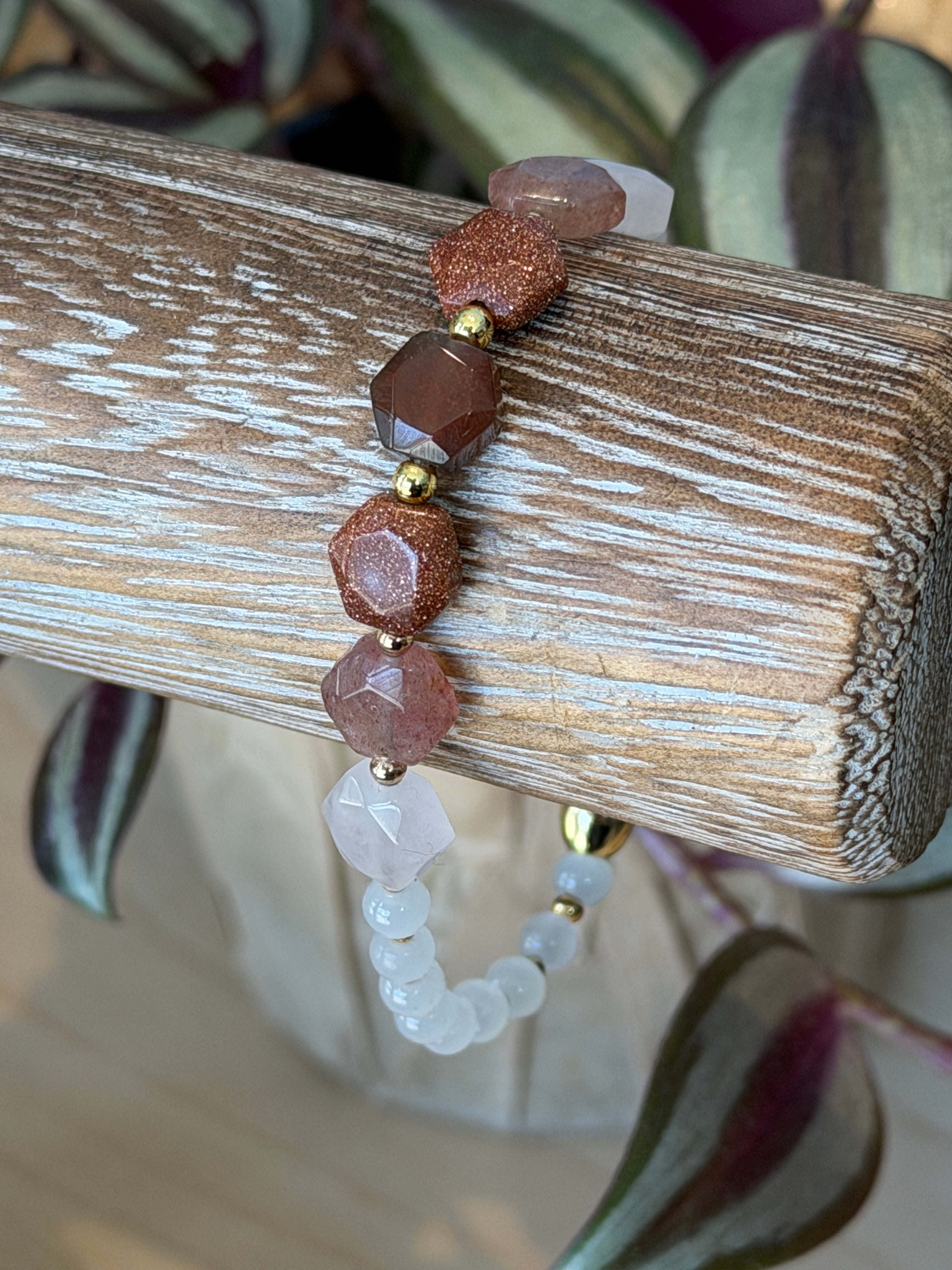 Solo bracelet #4 Hexagon gemstones*