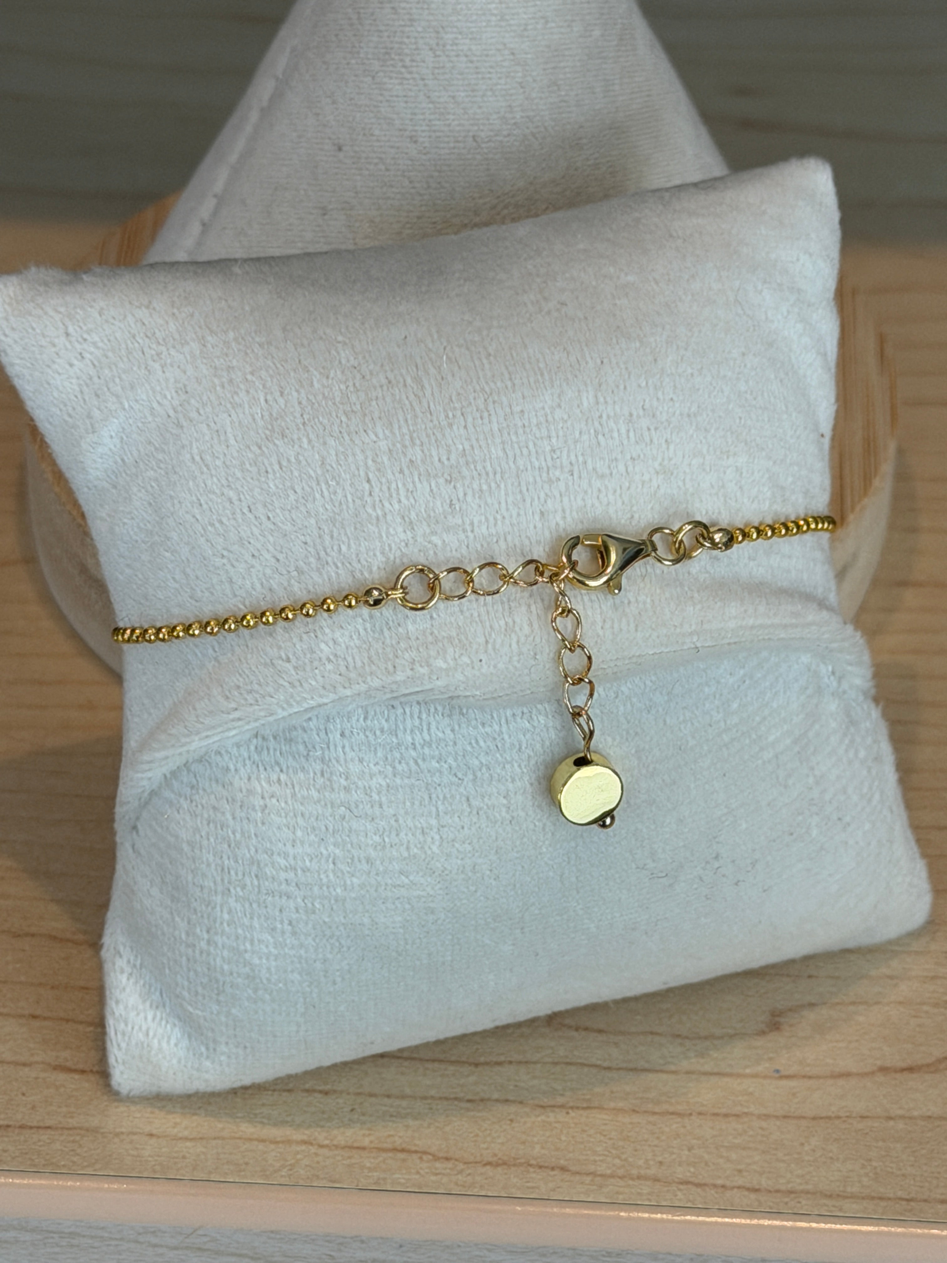Solo bracelet #8 Grey Crystal and Gold single bracelet*