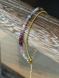 Duet #17 bracelet golden garnet - mixed gemstones and glass beads*