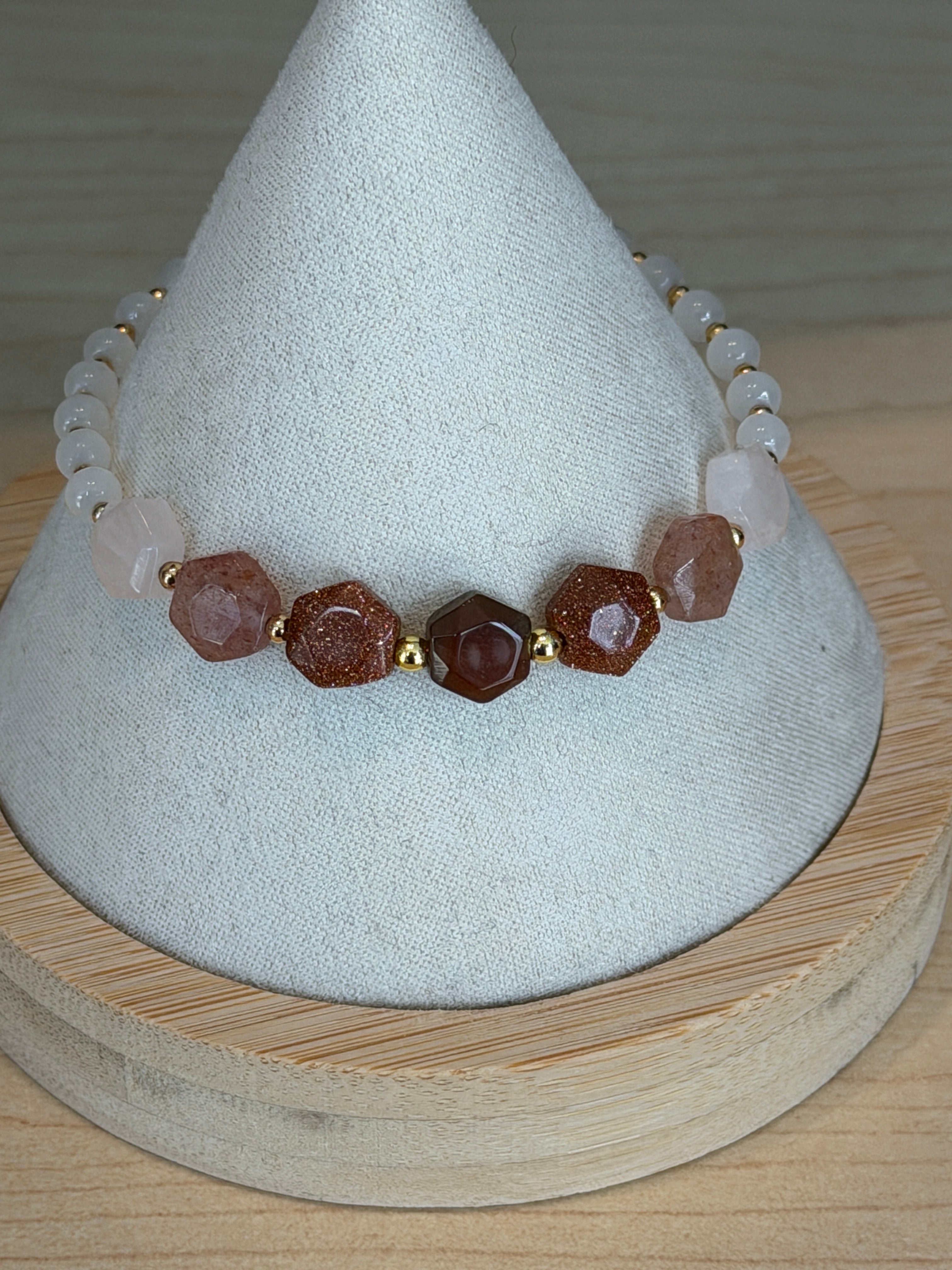 Solo bracelet #4 Hexagon gemstones*