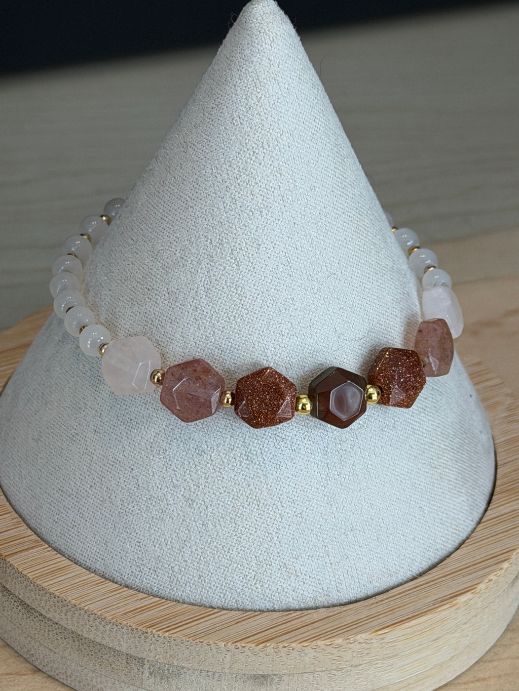 Solo bracelet #4 Hexagon gemstones*