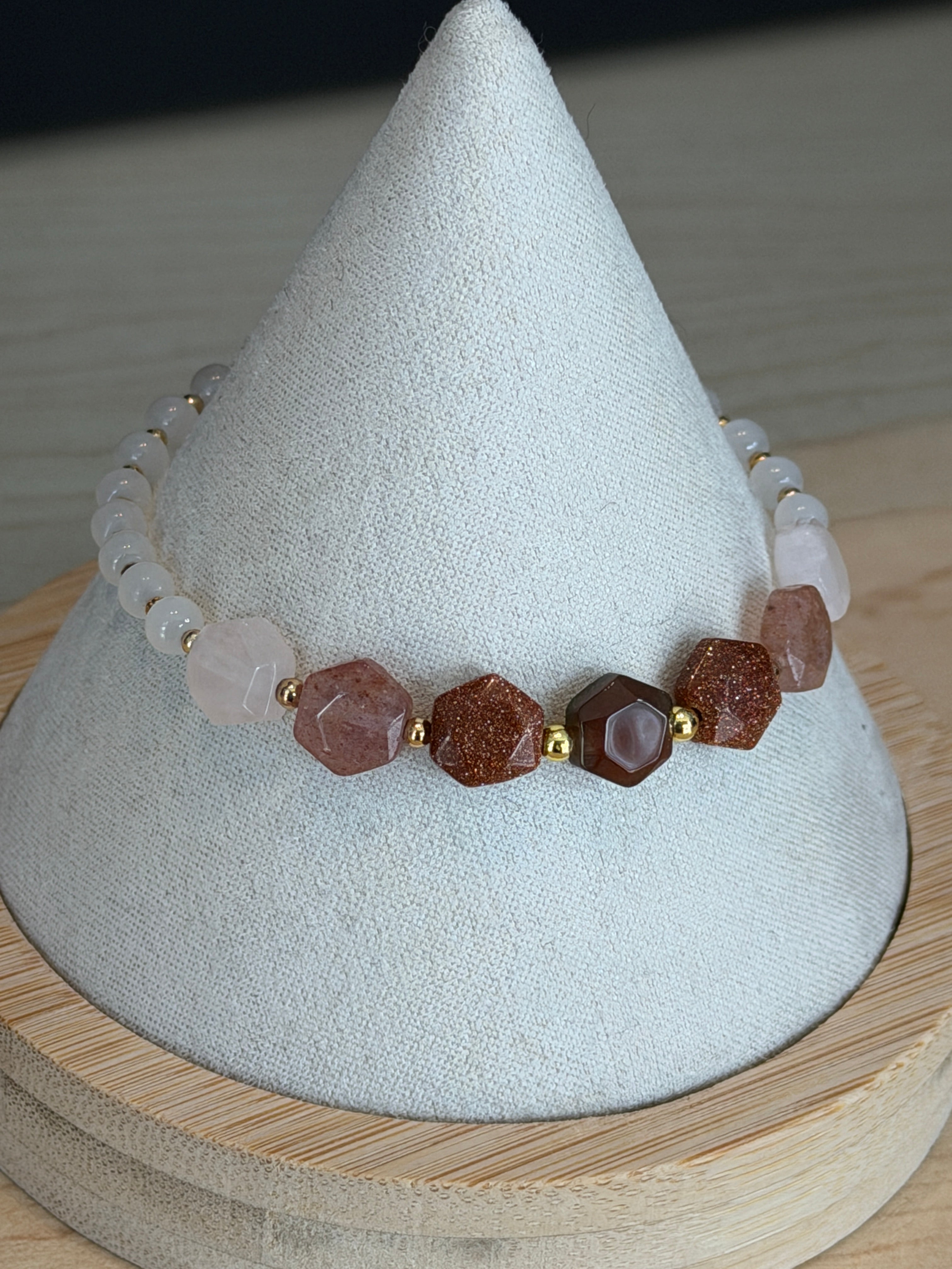 Solo bracelet #4 Hexagon gemstones*