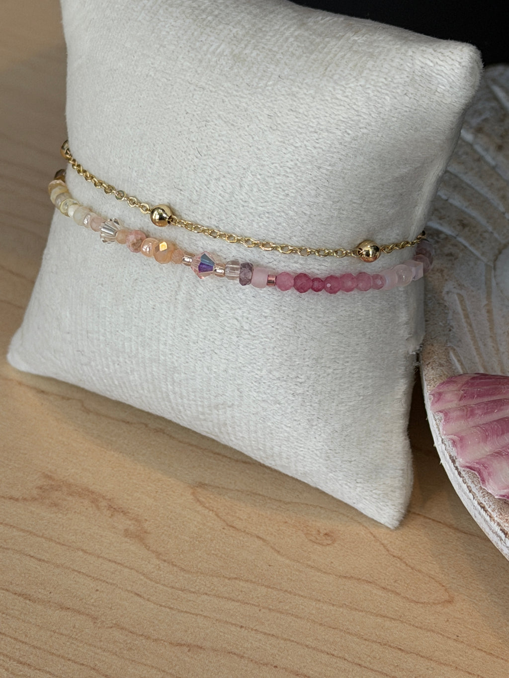Duet bracelet #5 Pink & Green