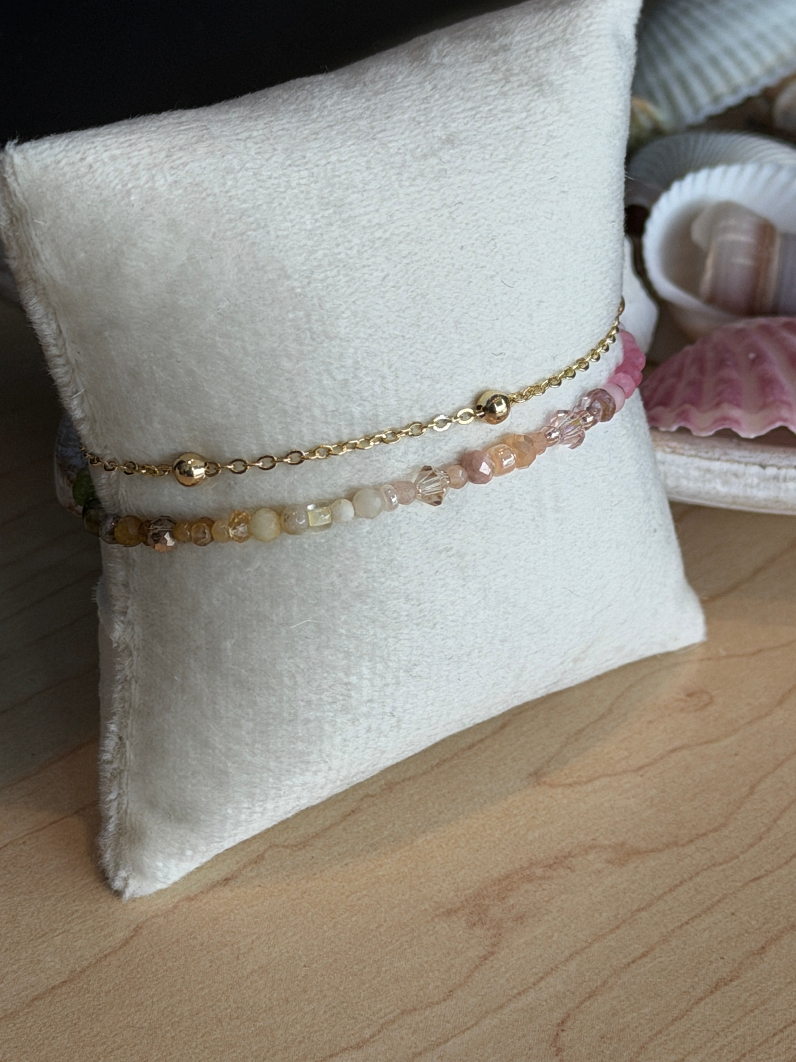 Duet bracelet #5 Pink & Green