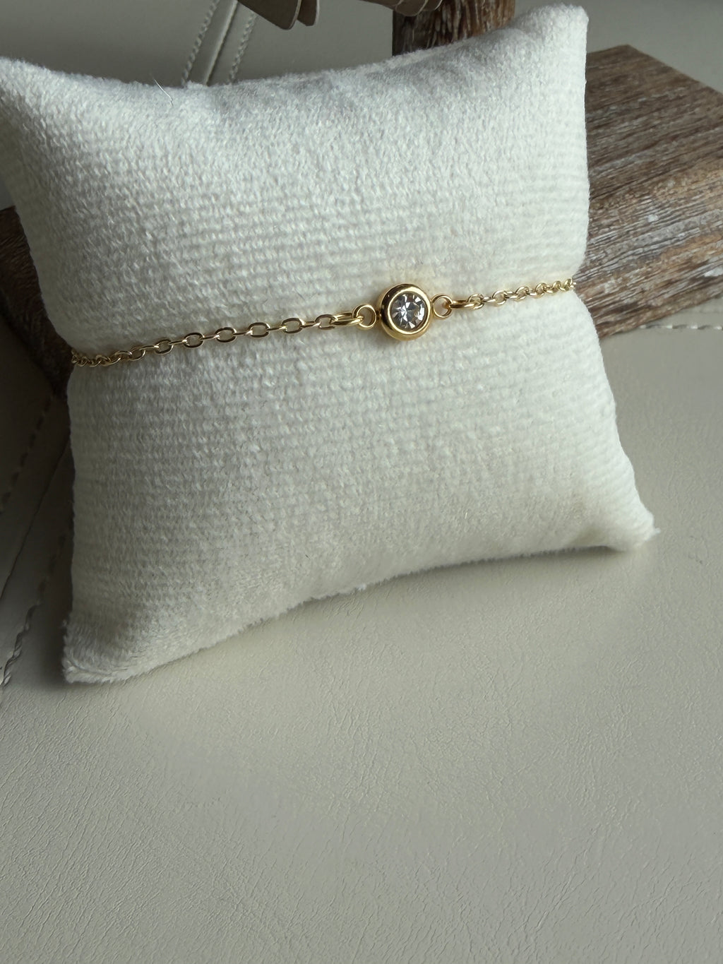 Solo bracelet #5 14k gold filled clear crystal*