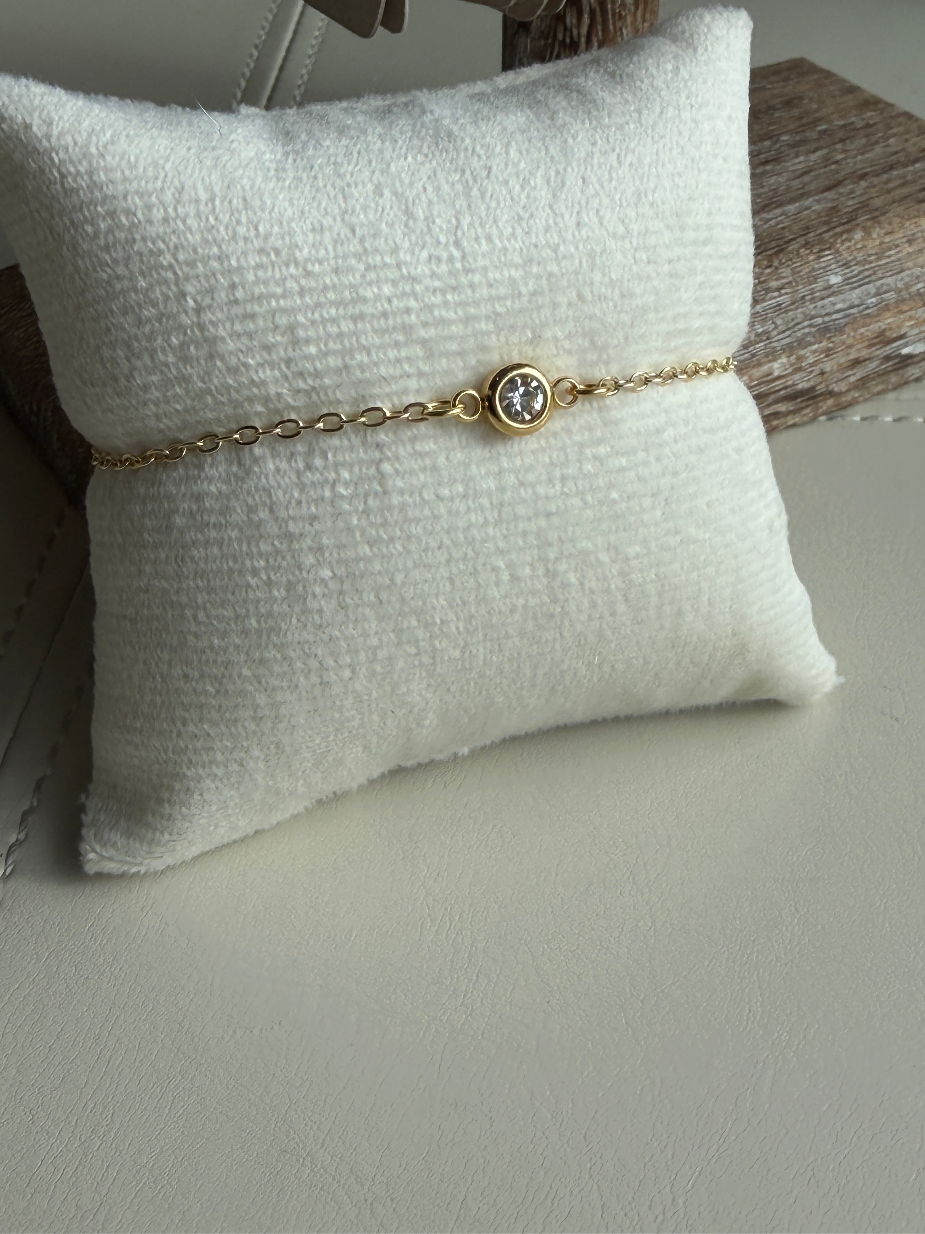 Solo bracelet #5 14k gold filled clear crystal*