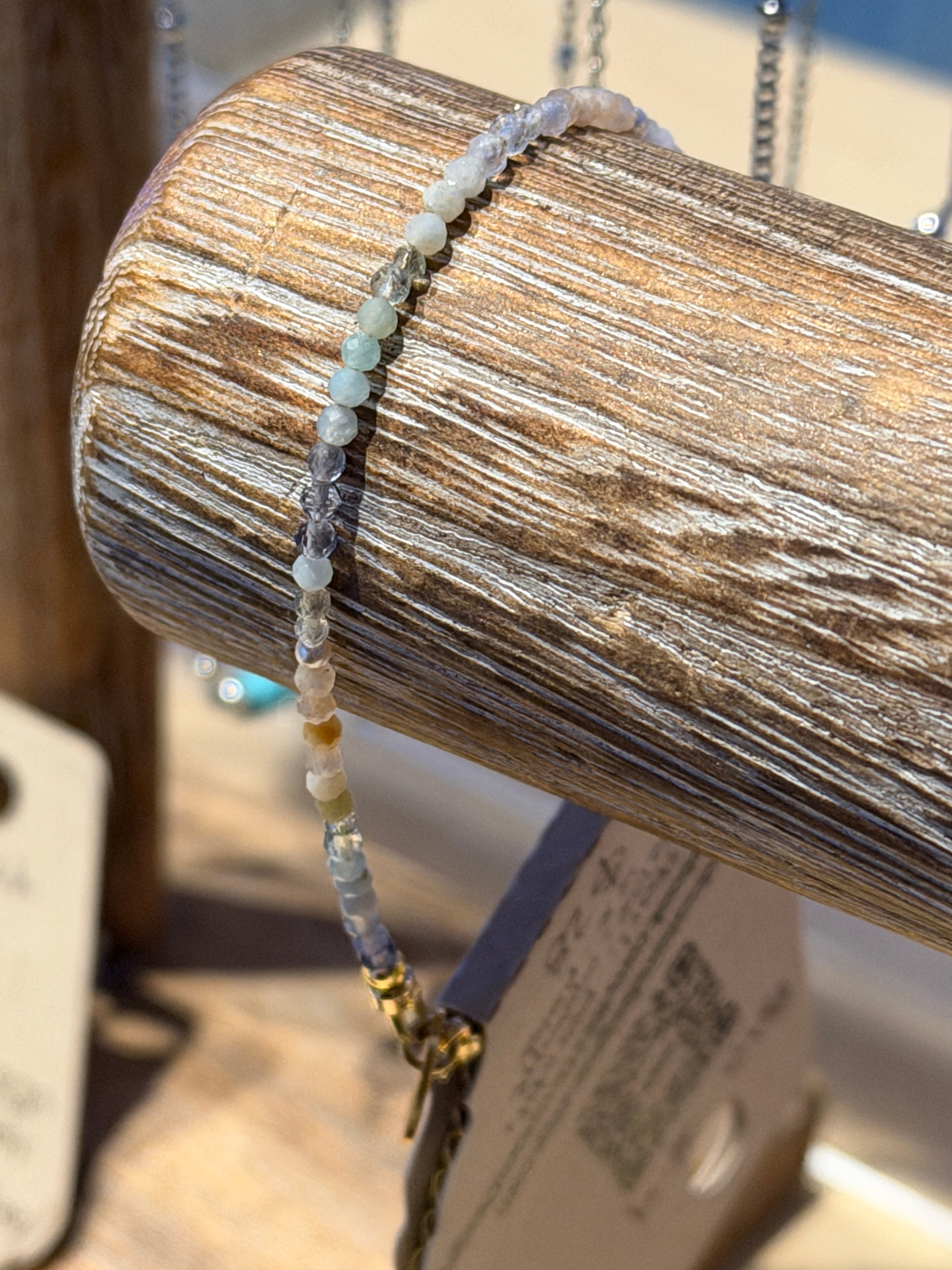 Aria bracelet #9 Amazonite & Pearl with 14k gold plated accents*