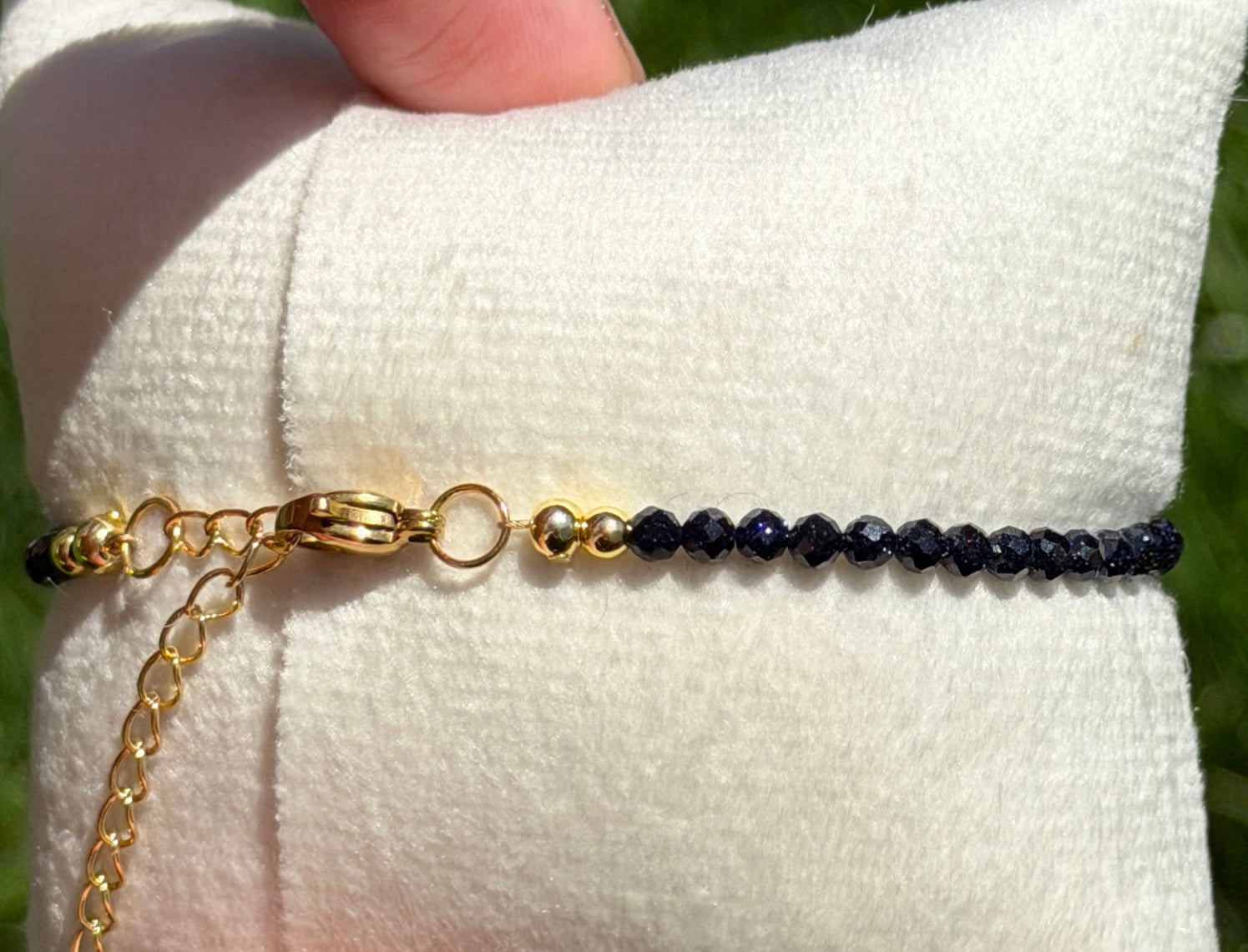 Solo bracelet #19 Sapphire and 18k gold plated or stainless steel