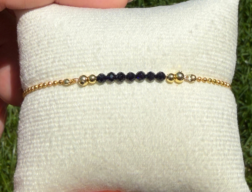 Solo bracelet #17 Sapphire and 18k gold plated