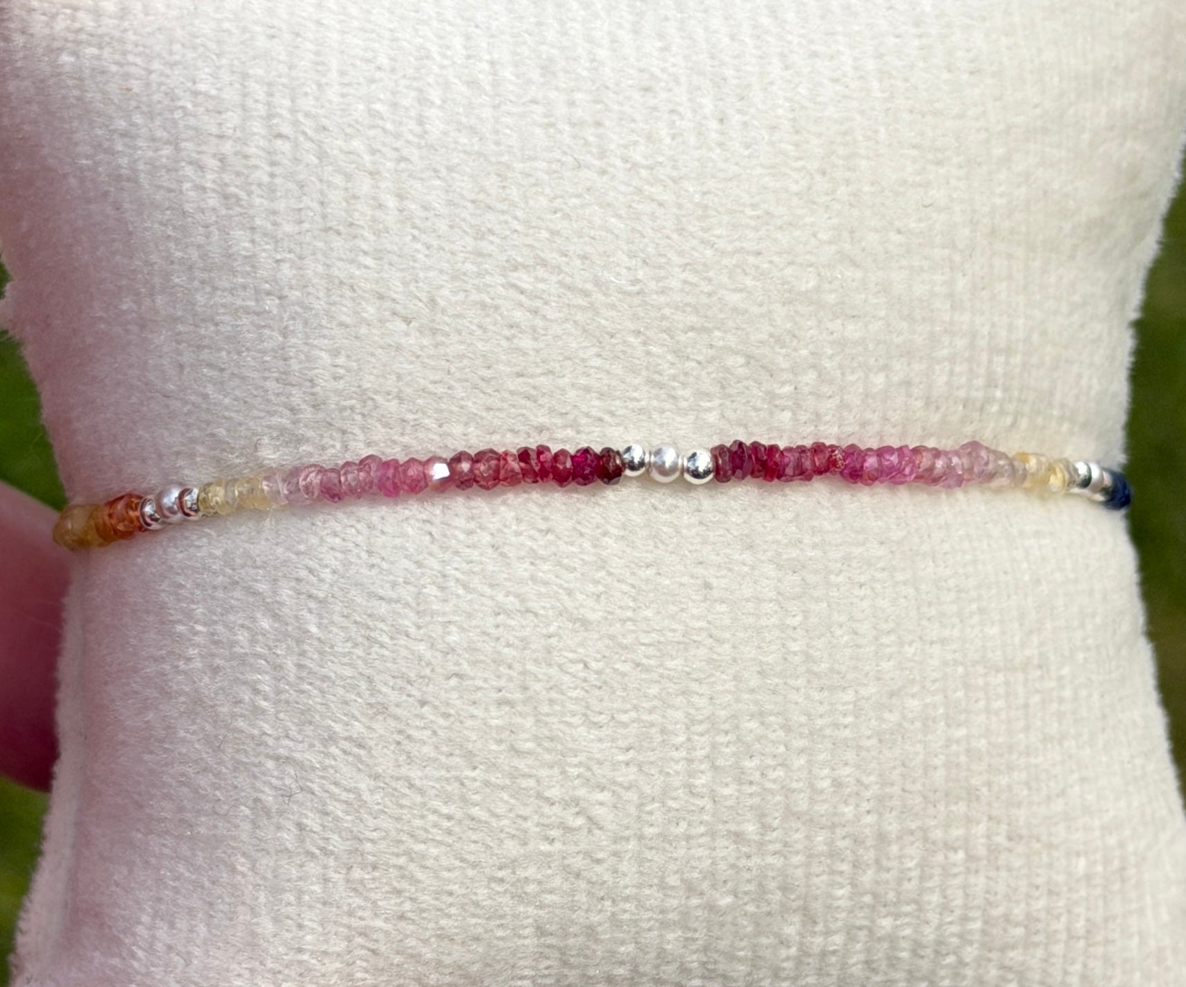 Aria bracelet #19 Sapphires, freshwater pearls, 14k filled accents