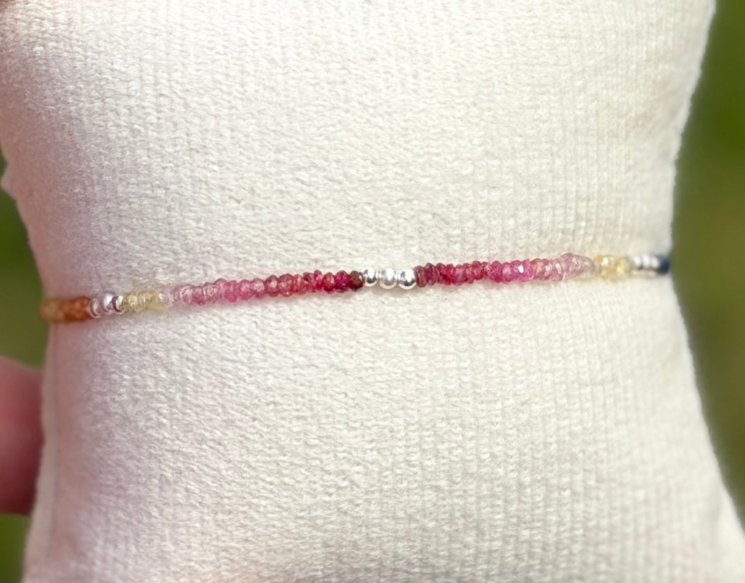 Aria bracelet #19 Sapphires, freshwater pearls, 14k filled accents