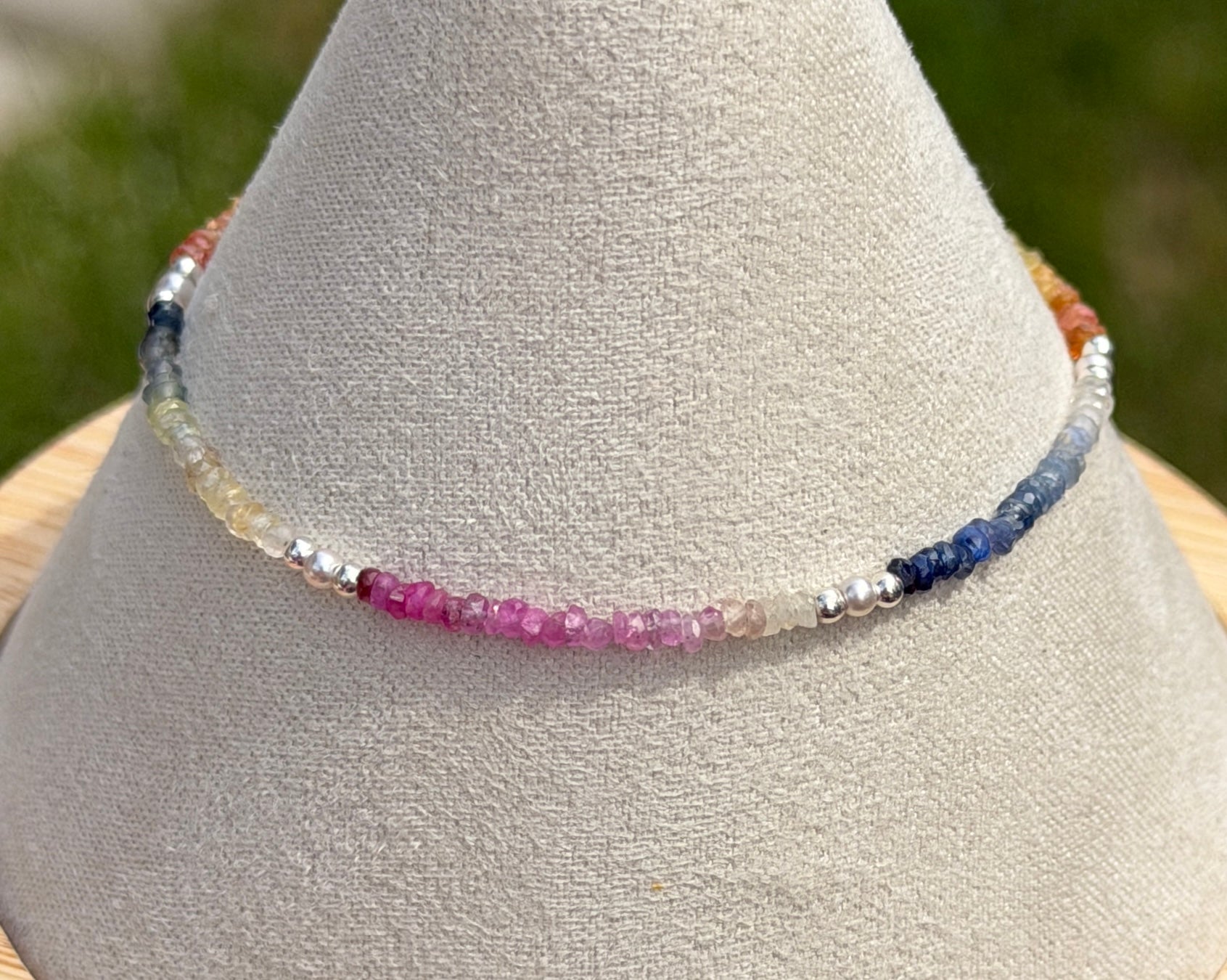Aria bracelet #20 Sapphires, freshwater pearls, 14k filled accents