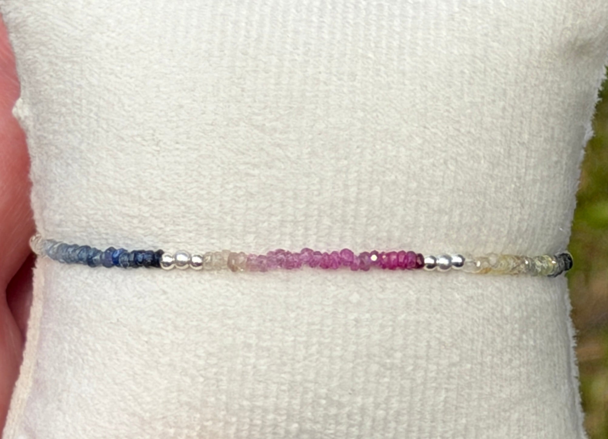 Aria bracelet #20 Sapphires, freshwater pearls, 14k filled accents