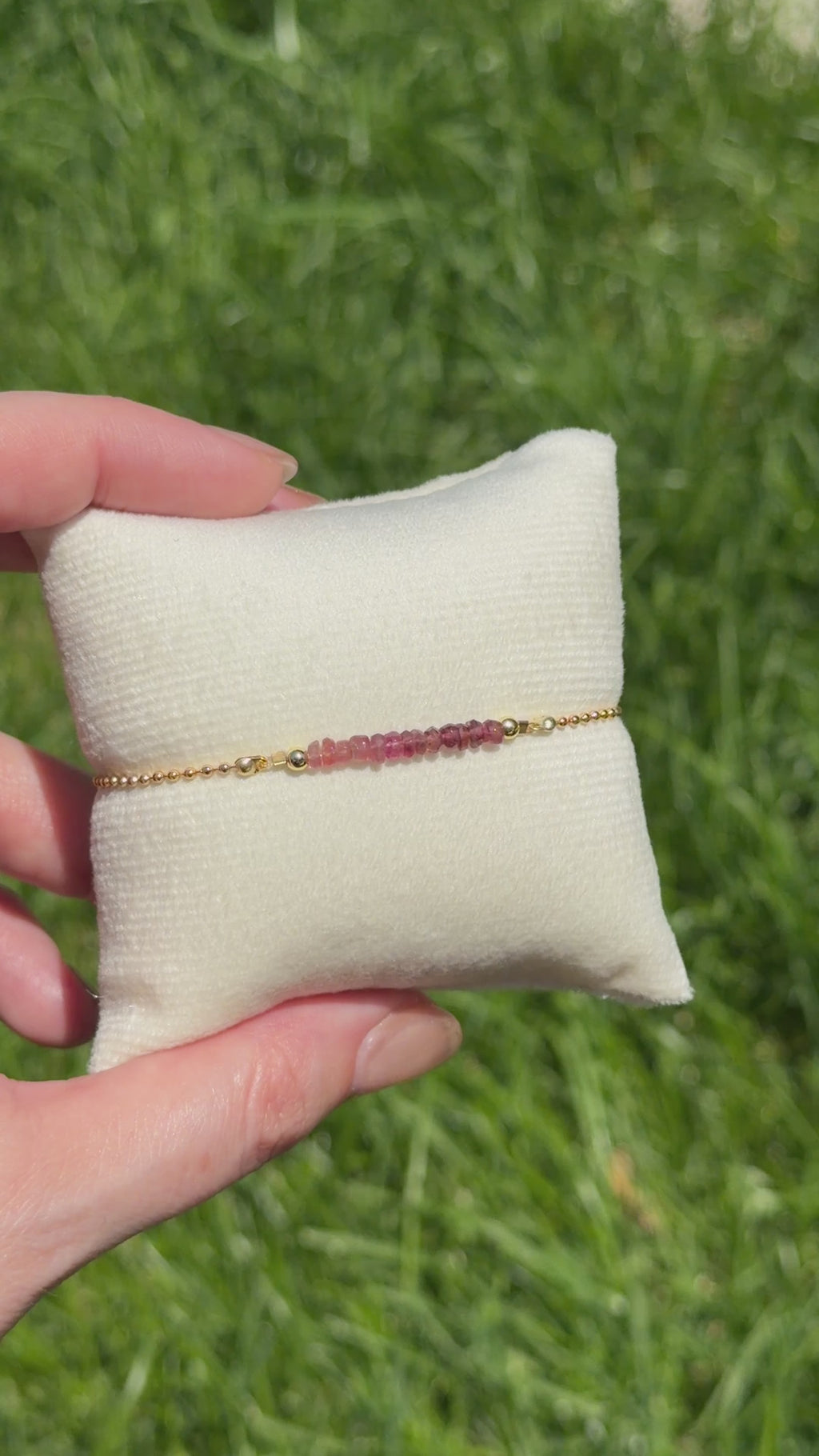 Solo bracelet #18 Tourmaline and 18k gold plated