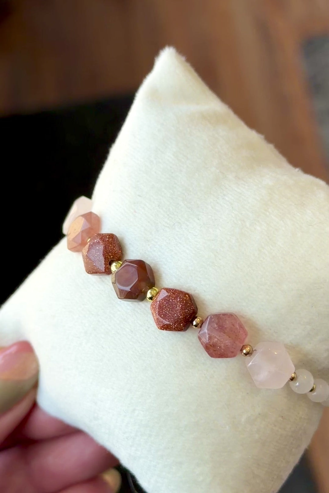 Solo bracelet #4 Hexagon gemstones*